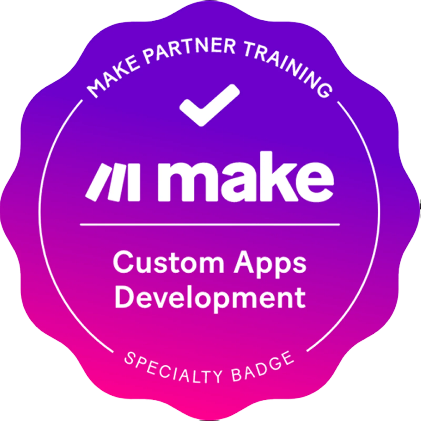 Make Custom Apps Development specialty badge